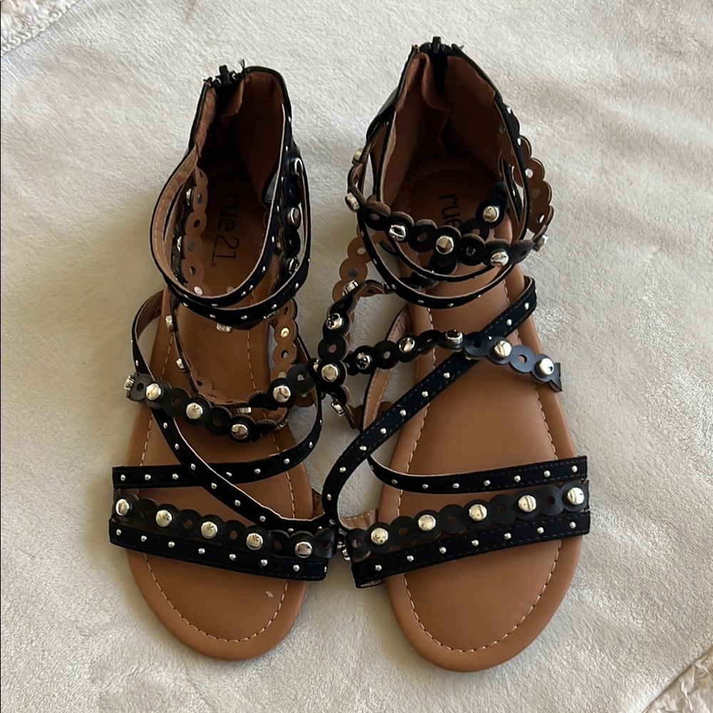 Rue21 Black and Brown Studded Sandals